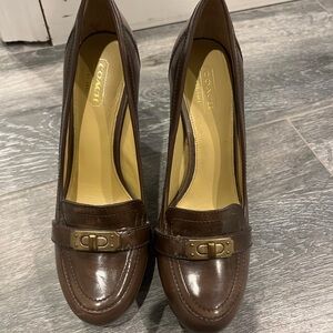 Coach Brown Leather Women's Heels